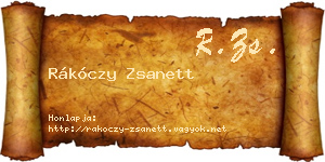 Rákóczy Zsanett névjegykártya