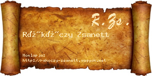 Rákóczy Zsanett névjegykártya